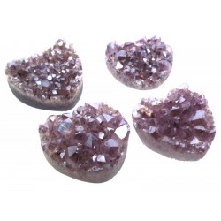 Amethyst Aura Mini Gemstone Cluster Heart